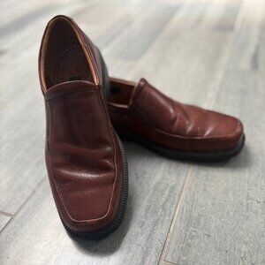 Ecco Leather Slip-On Loafers Light Brown Dress Casual Shoes Size EU 43/US 9-9.5